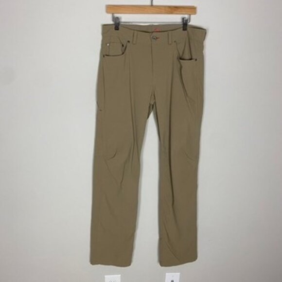 LL Bean Men's Water-Resistant Cresta Hiking Pants Khaki 33x34 Outdoor Camping - Picture 1 of 8